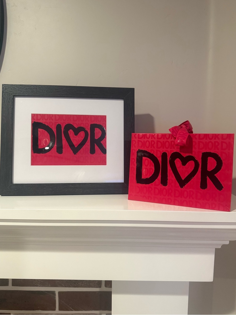 Dior Pink and Black Logo Gift Bag Print - Dior Art - Dior Gifts - Picture 2 of 3